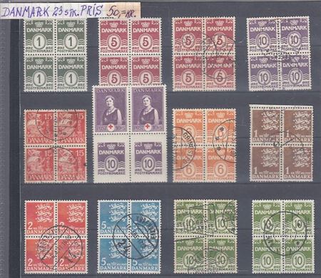 Danske 4-blokke frimærker