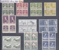 Danske 4-blokke frimærker