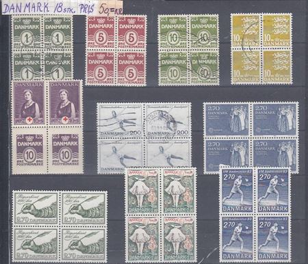 Danske 4-blokke frimærker