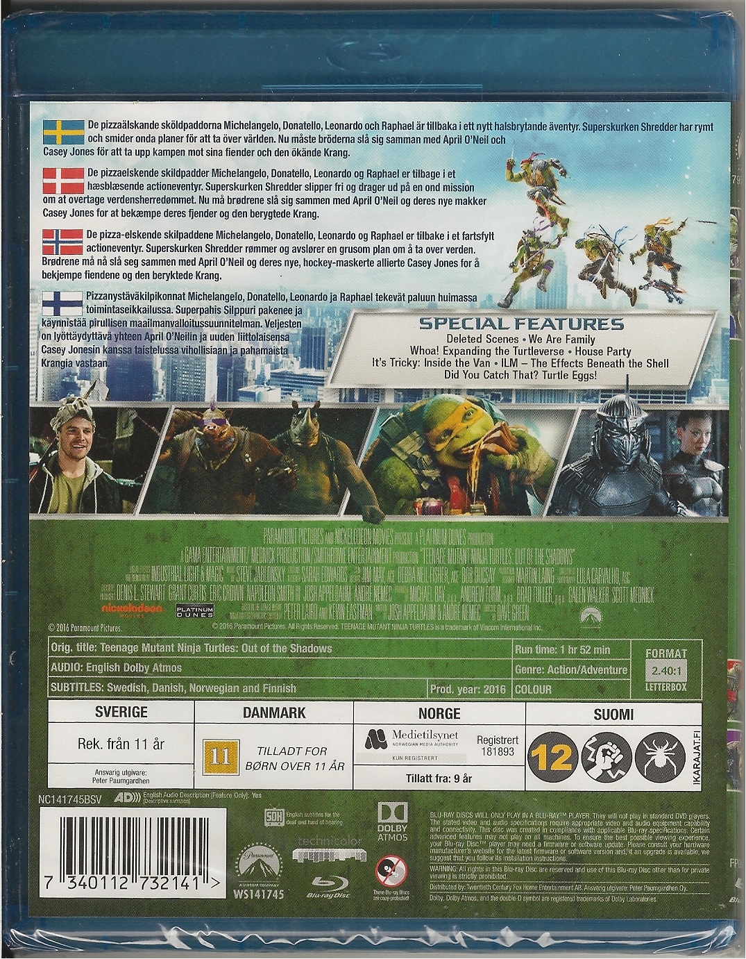Teenage Mutant Ninja Turtles Out Of The Shadows Blu Ray 0790